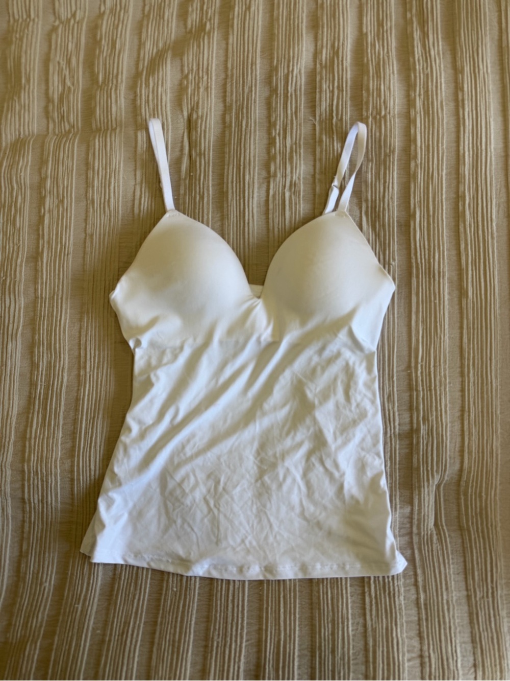 Women's White Built-In Bra Camisole Top